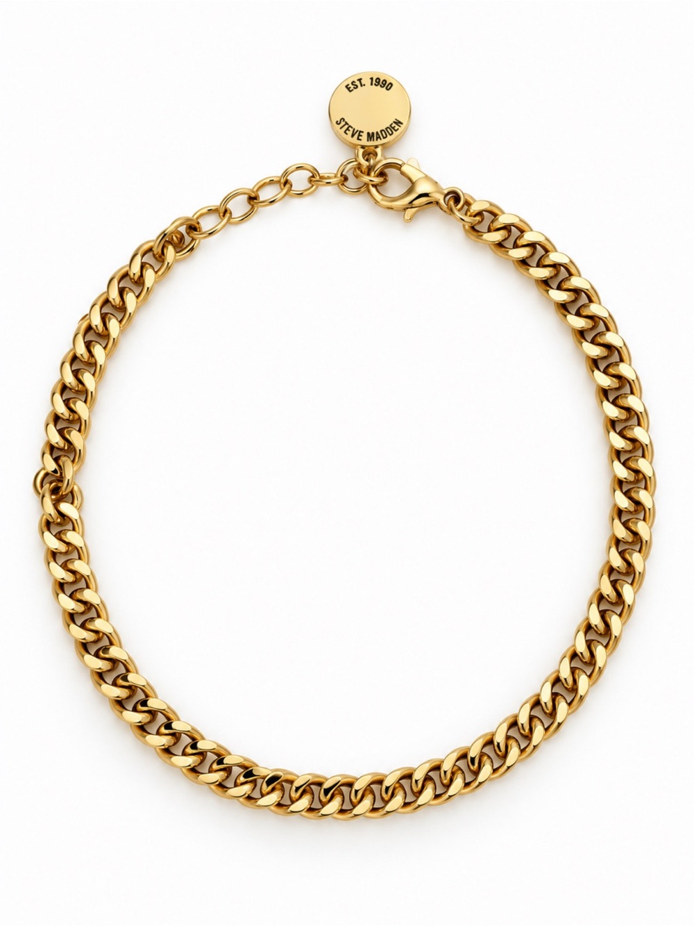 STEVE MADDEN โข Gold Curb Link Chain Anklet Bracelet Adjustable